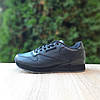 Чоловічі термо кросівки Reebok Classic Leather Black Grey Чорні Рібок Класік Лезер шкіра на флісі єврозима, фото 9