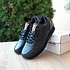 Чоловічі термо кросівки Reebok Classic Leather Black Grey Чорні Рібок Класік Лезер шкіра на флісі єврозима, фото 4
