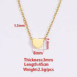 Ланцюжок намисто на шию з кулоном Серце кольє біжутерія Золотиста, фото 4