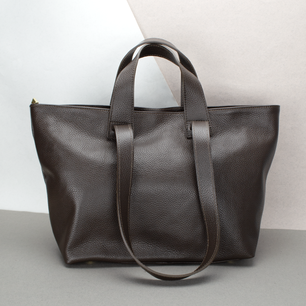 Сумка шопер жіноча шкіряна Virginia Conti 02771 велика шоколадна