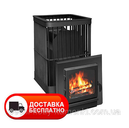 Лазнева піч-кам'янка PAL PL-27 KSIL anthracite із панорамним склом, фото 1