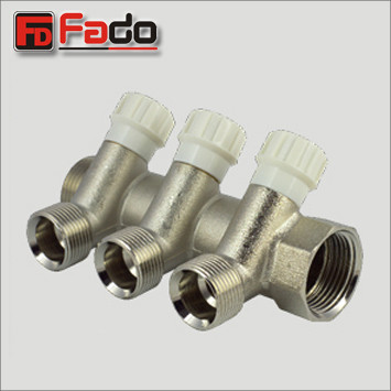 Колектор вентильний Fado 1"х3/4" на 3 виходи під евроконус, фото 1