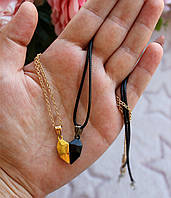 Парні кулони для закоханих на магнітах золотий чорний