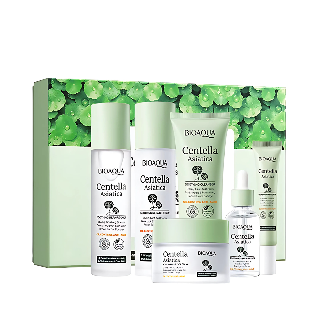Подарунковий набір косметики для догляду за шкірою обличчя з акне Bioaqua Centella Asiatica 6 в 1, фото 1