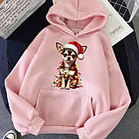 Жіноче худі з прикольною новорічною собачкою, фото 3