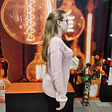 Светр жіночий мілка вязка виворітна спущений рукав 42/46 пудра, фото 2