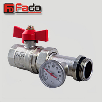 Кран американка FADO 1" прямий з термометром, фото 1