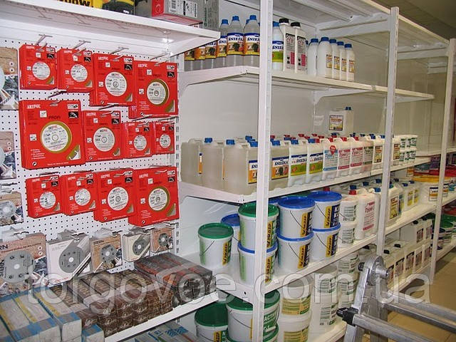 Стелаж для магазину струнких матеріалів. Меблі для магазину. Стелаж для магазину, фото 1
