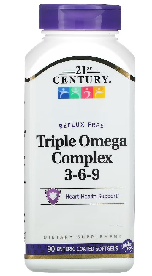 Омега-3  21st Century Triple Omega Complex 3-6-9 90 капс США