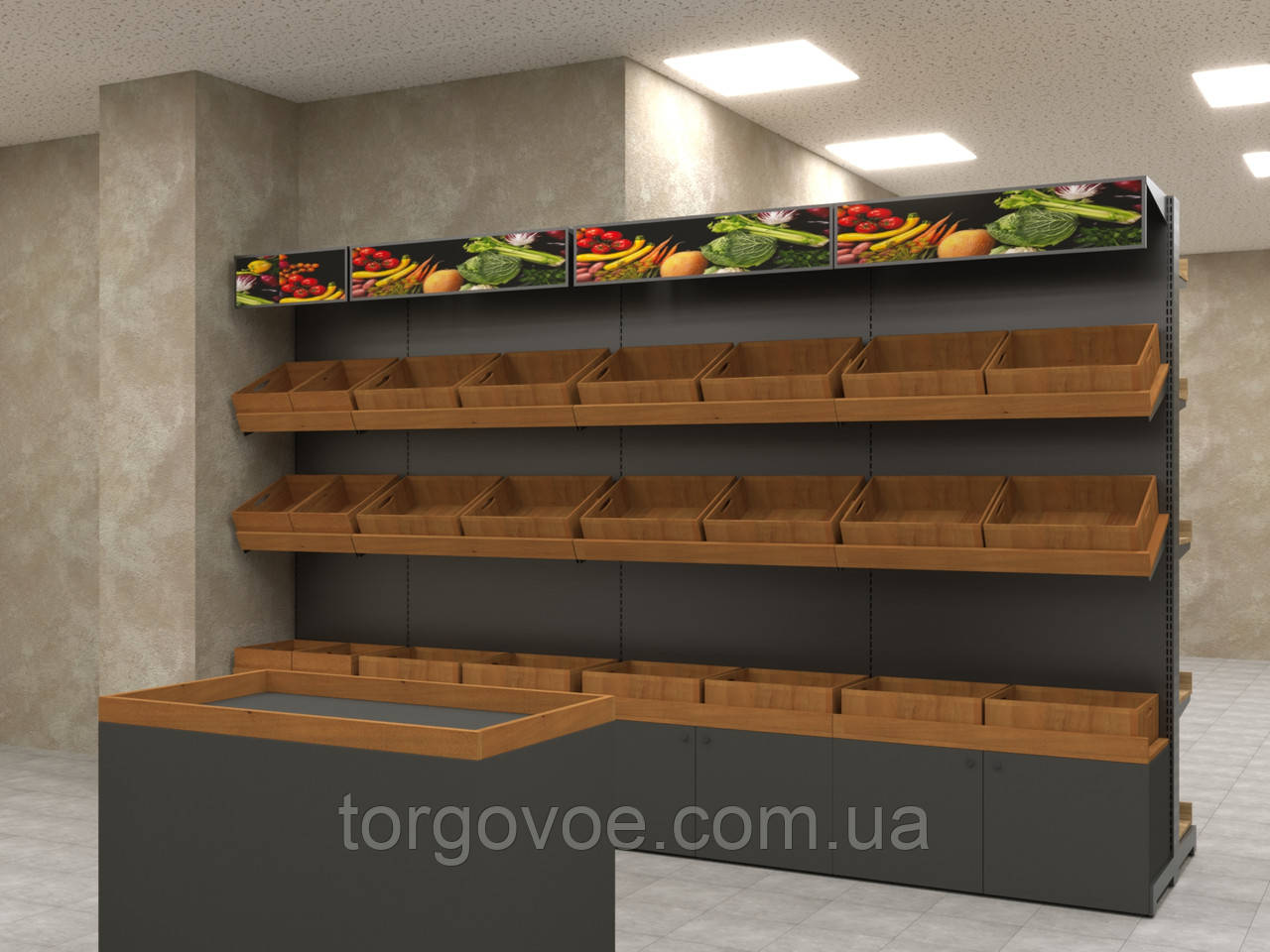 Стелажі для фруктів. Торгове обладнання для магазину, фото 1