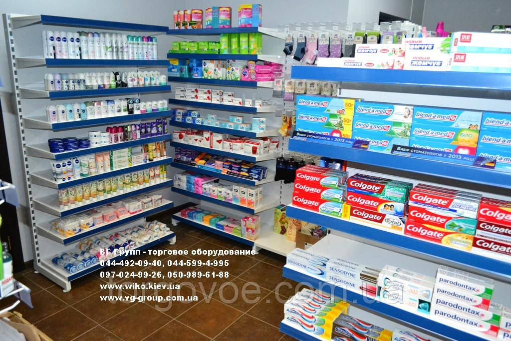 Стелаж із полицями WIKO. Стелаж для магазину побутової хімії та товарів гігієни. Торгове обладнання магазинів, фото 1
