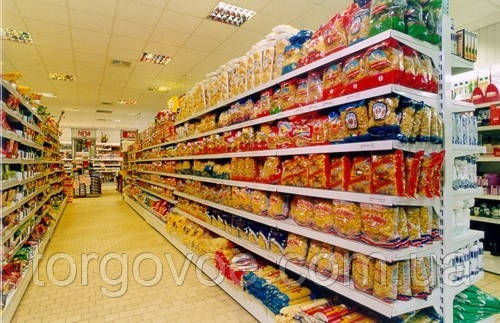 Острівні торговельні нові стелажі для магазину. Торгове обладнання в магазин, фото 1