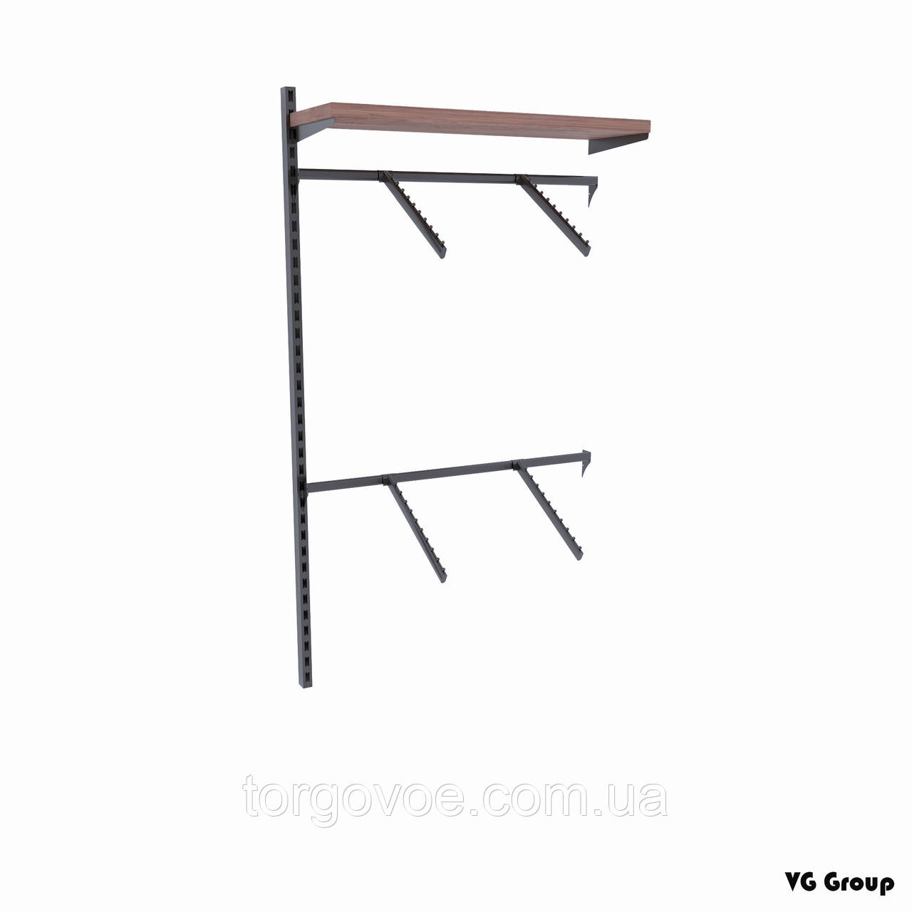 Стелажі для одягу, бутиків. Рейка настінна., фото 1