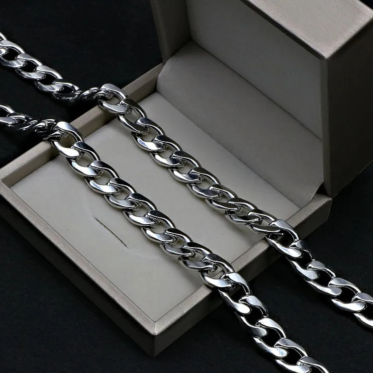 Ланцюжок унісекс з нержавіючої сталі Steel Braiding. Кубинське плетіння, 6мм, колір срібло