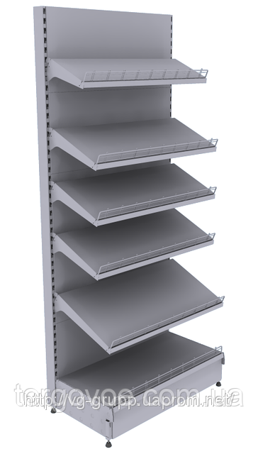 Стелаж торговий з універсальними металевими полицями в магазин. Торгове обладнання WIKO (ВіКО), фото 1