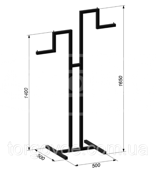 Стійка торгова для магазину одягу. Острівний стелаж для одягу., фото 1