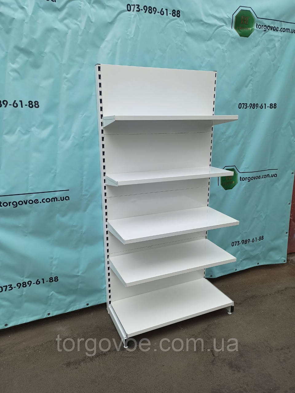 Стелаж торгівельний пристінний 1900*1000, білий, фото 1