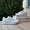 Термо кросівки Reebok Classic Leather White Білі Взуття Рібок Класік Лезер шкіра на флісі єврозима, фото 4