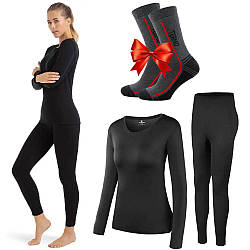 Жіноча термобілизна (XS) BioActive + Подарунок Зимові шкарпетки TERMO socks / Жіноча термокофта та підштаники