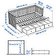 Кушетка з 3-а шухлядами HEMNES + 2 матраца ASVANG IKEA 894.281.07, фото 7