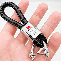 Брелок для ключів шкіряна косичка AUDI RS, фото 3