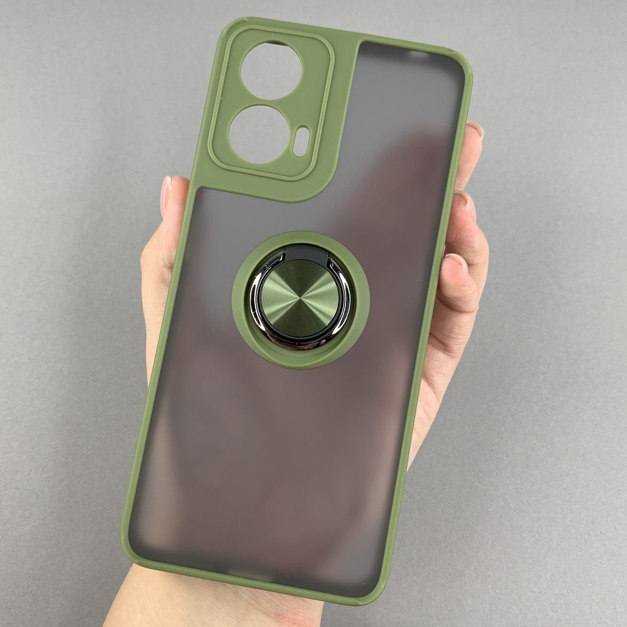 Чохол для Motorola Moto G24 чохол з кільцем підставкою на телефон моторола мото г24 зелений t8b