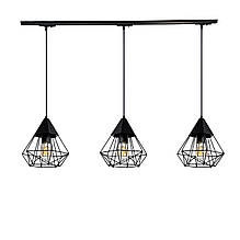 Трековий світильник на три плафони підвісний Track-3 Quarz TP220-1000-3 Black