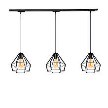 Трековий світильник на три плафони підвісний Track-3 ArtS3 TP200-1000-3 Black