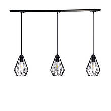 Трековий світильник на три плафони підвісний Track-3 Dribble TP160-1000-3 Black