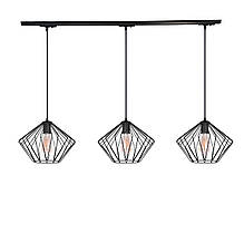 Трековий світильник на три плафони підвісний Track-3 Rhomb-S TP300-1000-3 Black