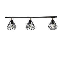 Трековий світильник на три плафони стельовий Track-3 Bevel TL165-1000-3 Black