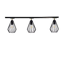 Трековий світильник на три плафони стельовий Track-3 Dribble TL160-1000-3 Black