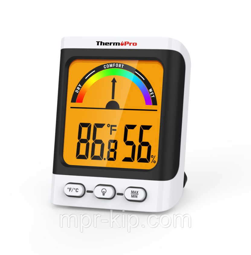 Термо-гігрометр ThermoPro TP52W з підсвічуванням та магнітом, діапазон від -20°C до 70°C; 10% до 99%