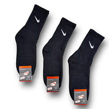 Шкарпетки жіночі спортивні махрові бавовна Nike, розмір 36-39, чорні, 011251