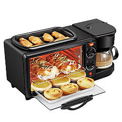 Електрична піч для сніданку 3в1, 2400W, SC-206 / Електрична духовка / Електропіч з кавоваркою