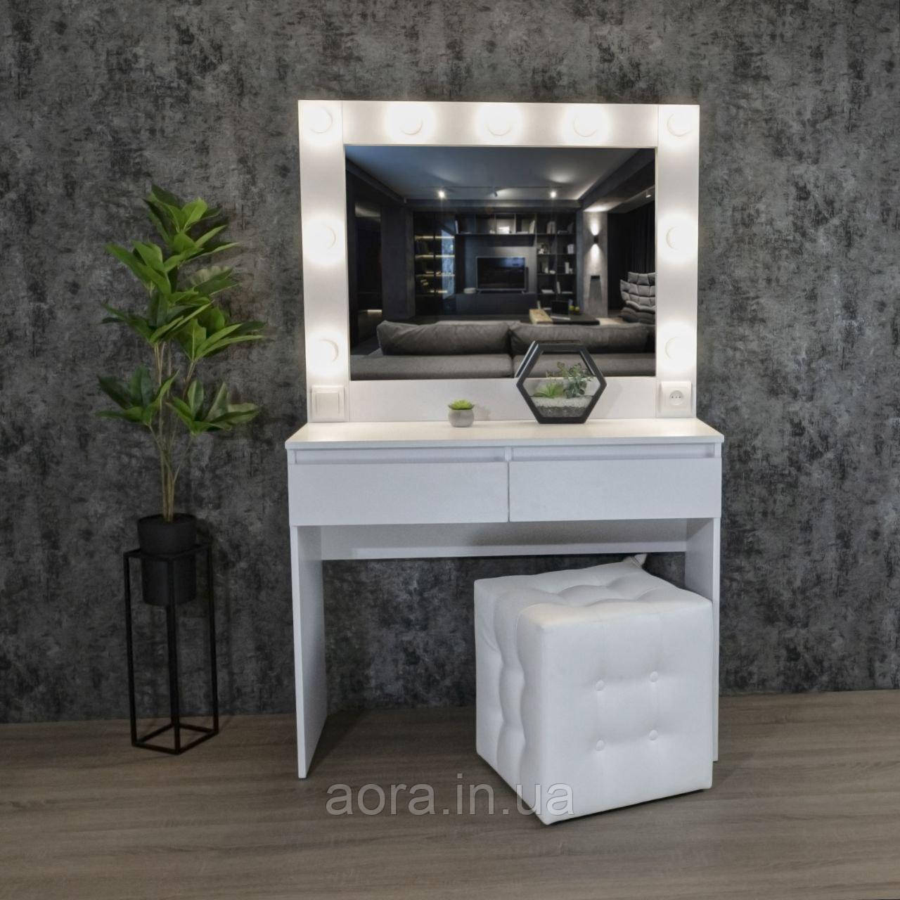 Туалетний столик з підсвічуванням + Лампочки у подарунок, фото 1