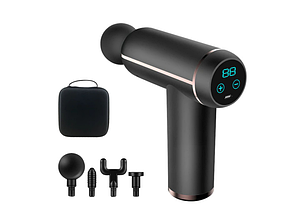 Масажний пістолет EasyFit Іmpact (портативний вібромасажер для тіла з 4 насадками)