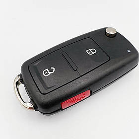 Корпус ключа для Skoda (Шкода) "Америка" 2 кнопки + кнопка "Паніка", корпус на дві частини