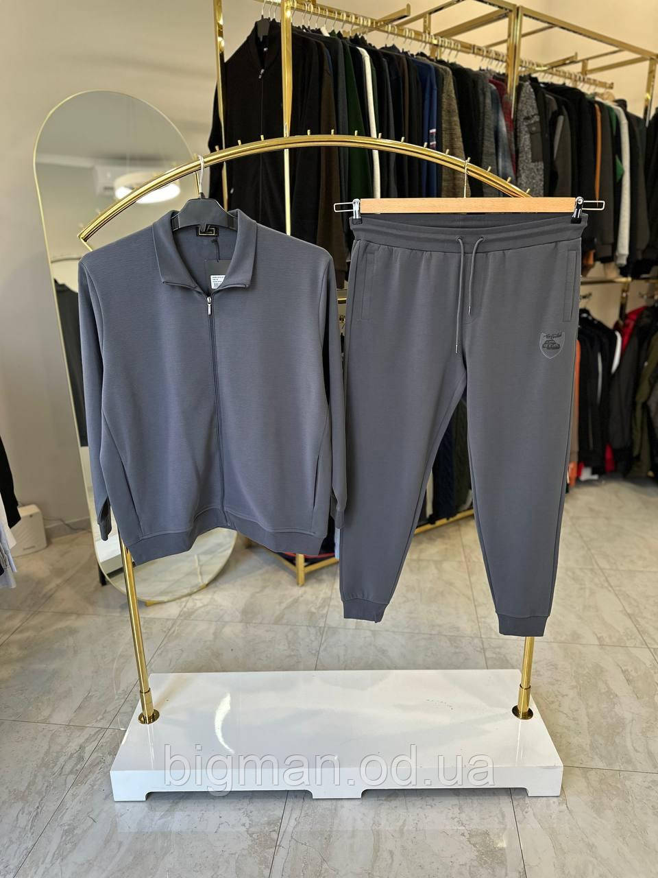 Чоловічий спортивний костюм AIR двонитка 5110 (батал) 3-7XL чірий