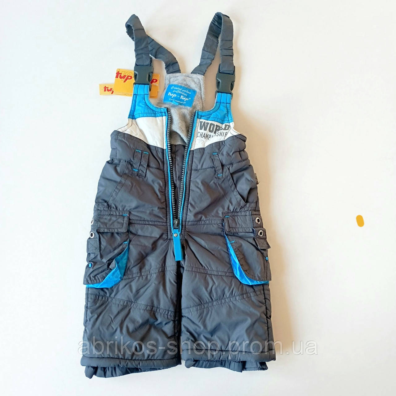 Теплі якісні штанці з нагрудником для новонародженого: хлопчика 62-68 TUP-TUP, фото 1