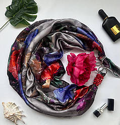 Дизайнерська хустка "Серце красуні" від бренда My Scarf, прикрашена натуральним каменем корал