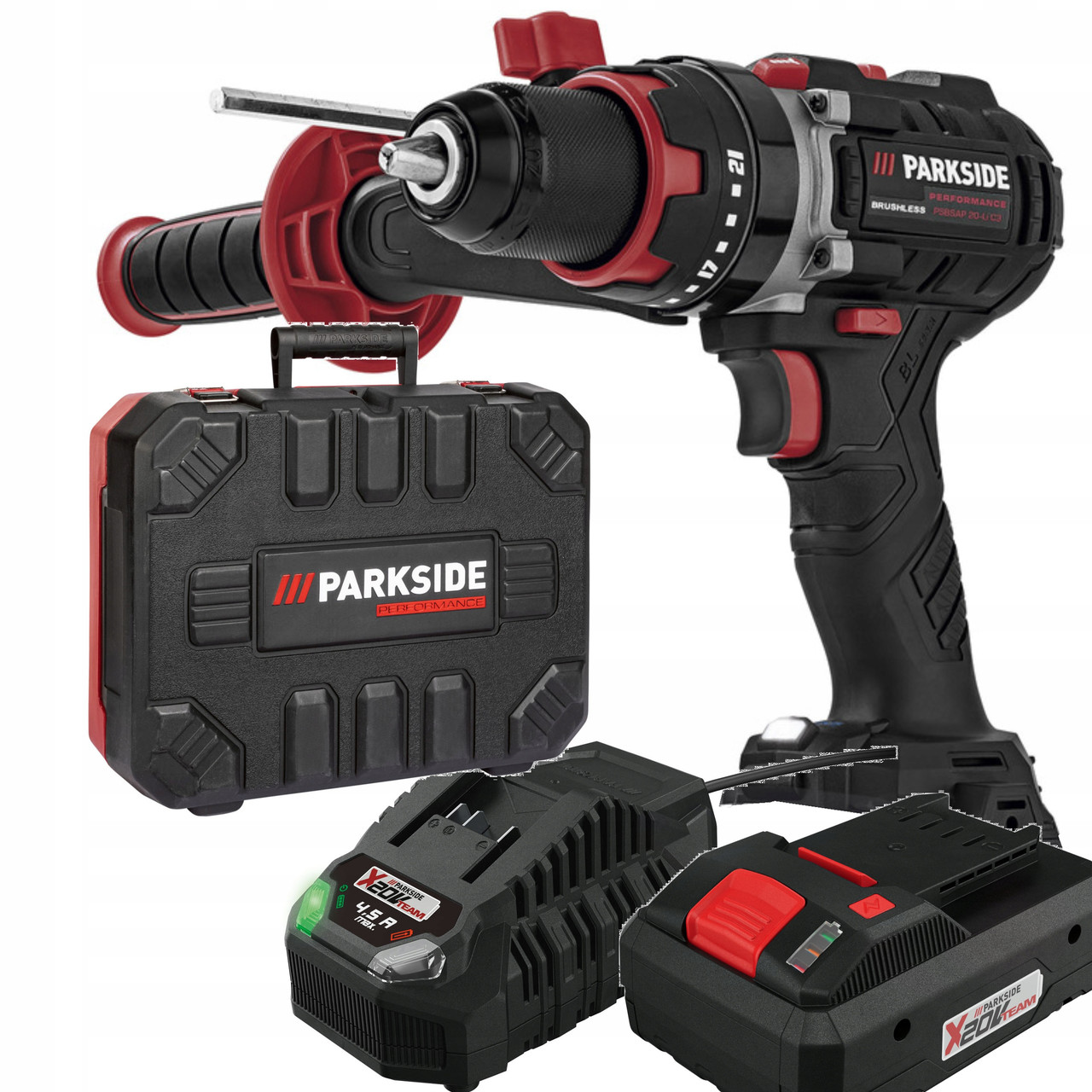 Дриль/шуруповерт Parkside Performance PSBSAP 20-Li C3, розумний акумулятор 4 Ач, 64 Нм, фото 1
