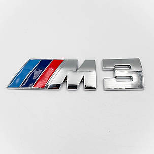 Металева емблема BMW M 3 (БМВ) на багажник (12.5 X 3.0 cm) Хром, фото 1