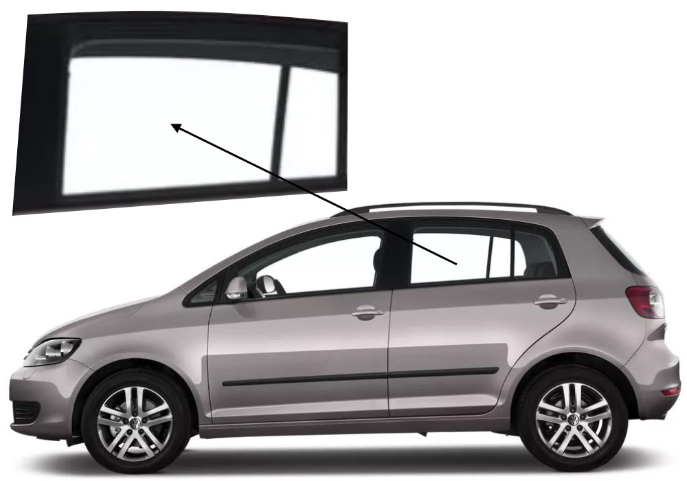 Бічне скло Volkswagen Golf Plus 2005-2014 задніх дверей ліве, фото 1