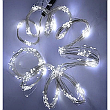 Led гірлянда хвіст Краплі роси холодний білий 3m 800 LED USB з пультом tn1542, фото 5