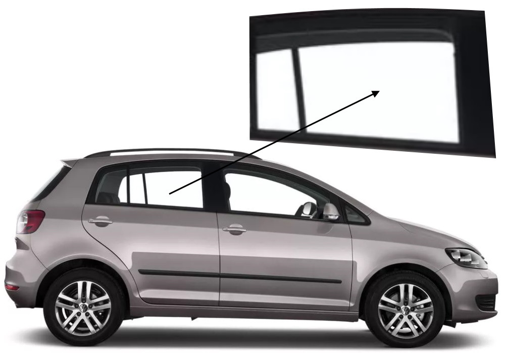 Бічне скло Volkswagen Golf Plus 2005-2014 задніх дверей праве, фото 1