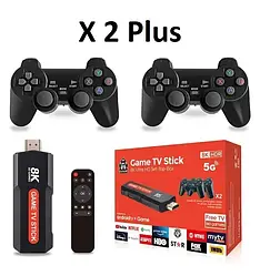 Консоль ігрова приставка до телевізора Game TV Stick X2 Plus 64Gb 8K HDR 5G з бездротовими джойстиками та куль