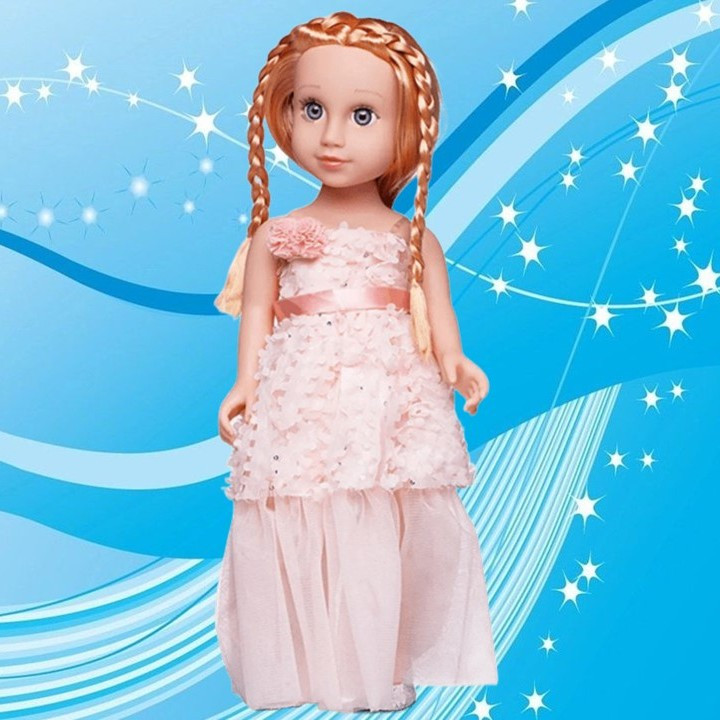 Реалістична велика лялька модниця принцеса живі очі волосся зачіска довга вечірня сукня аксесуари, фото 1