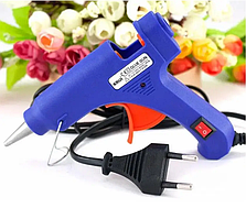Пістолет для силікону 20W. З кнопкою. Колір синій