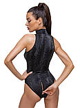 Чорне боді з зміїним принтом Cottelli Collection Party Body Snake XL, фото 5